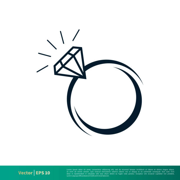stockillustraties, clipart, cartoons en iconen met diamond ring icon vector logo template illustratie ontwerp eps 10. - diamantring