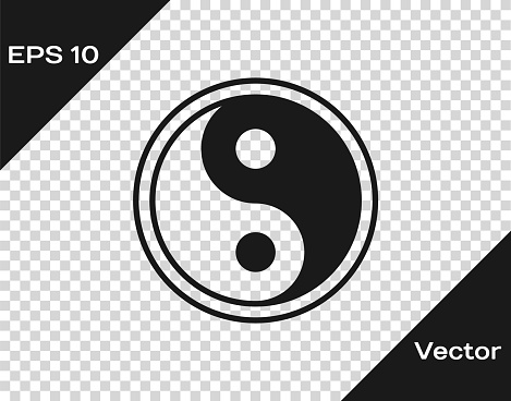 Black Yin Yang Symbol Of Harmony And Balance Icon Isolated On Transparent  Background Vector Illustration Stock Illustration - Download Image Now -  iStock