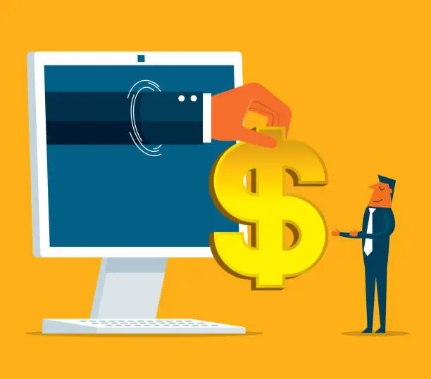 Vector illustration of Online Money - desktop