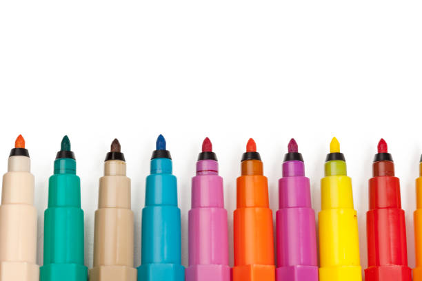 istock Colored markers isolated on white background. creative photo 1256114494