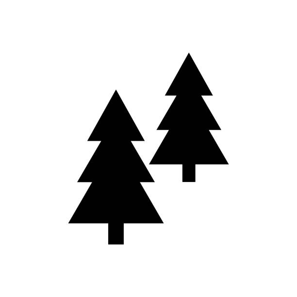 Coniferous trees pictogram, icon isolated on a white background. Coniferous trees pictogram, icon isolated on a white background. EPS10 vector file fir tree stock illustrations