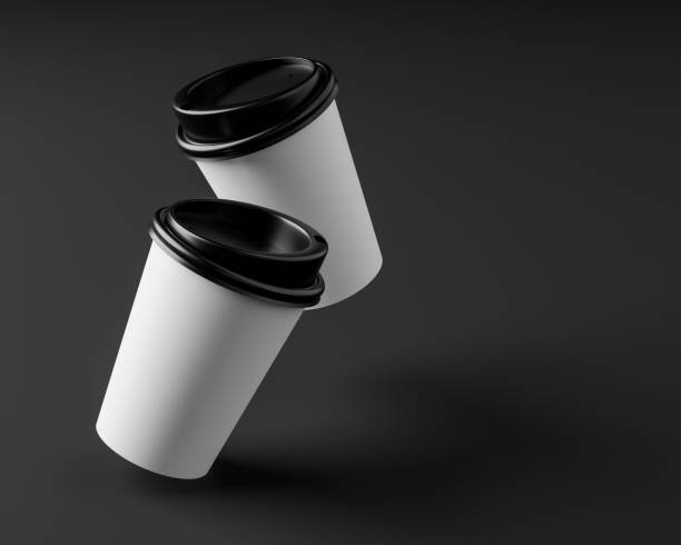 Black hot coffee cup. stock photo