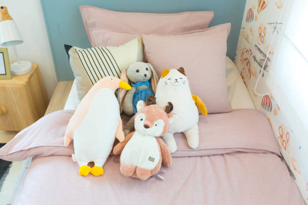 istock Many animal dolls on kid's bedroom. 1256121298