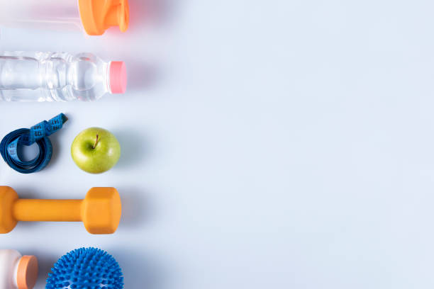 istock Fitness Equipment Background 1256121382