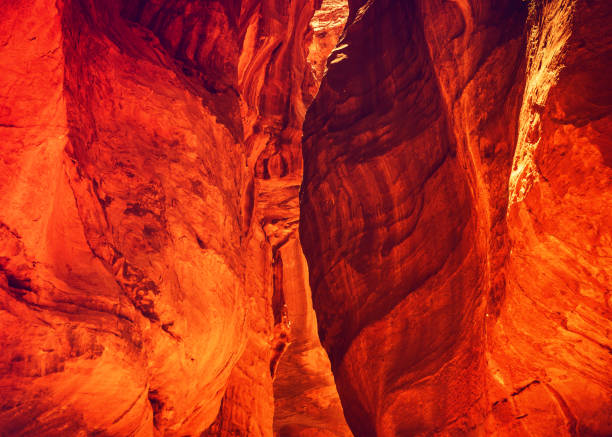 Sandstone with amazing colors in the Jordanian sun. Road to Petra
