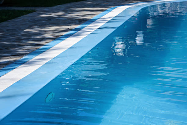 istock The surface of the water in the blue pool. 1256127520