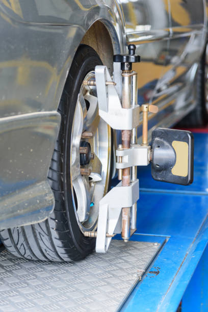 istock Balancing center wheel of car / Suspension Alignment 1256127745