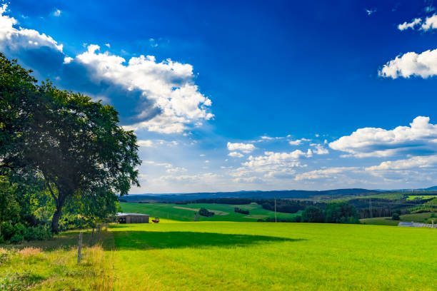 istock Nature Landscape with blue sky and clouds 1256128210