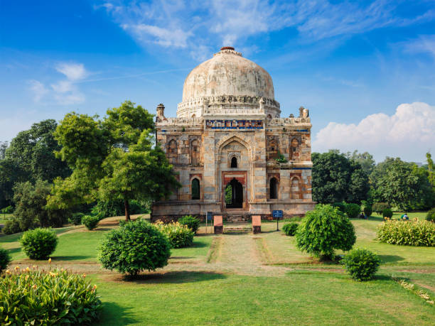 Lodi Gardens. Delhi, India Sheesh Gumbad - islamic tomb from the last lineage of the Lodhi Dynasty. It is situated in Lodi Gardens city park in Delhi, India lodi gardens stock pictures, royalty-free photos & images