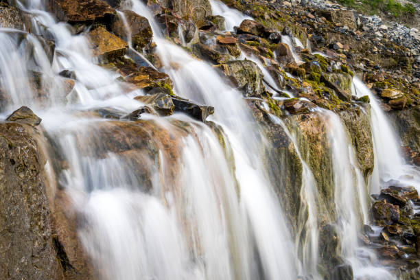 istock Side shot of Rocks on Waterfall 1256132639