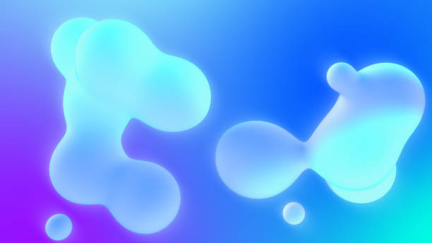 istock Abstract 3d background for design and fashion. Bright blue morphing spheres 1256141517
