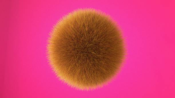 istock Abstract image of a fur ball on a pink background 3D image 1256141957