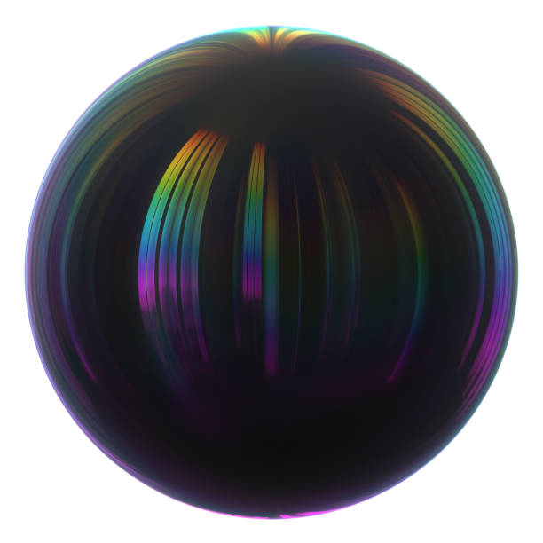 istock Black sphere bubble oil drop close-up. Circle ball simple shape 1256143010