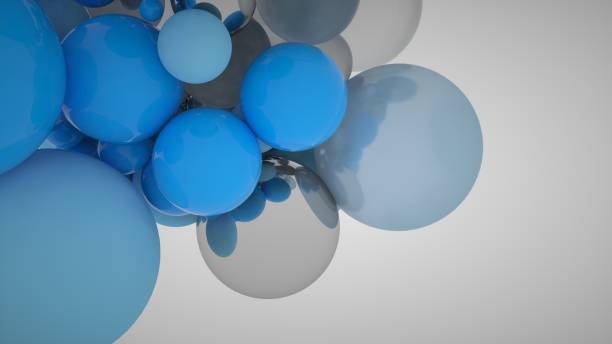 istock Abstract image of blue balloons 3D image 1256143366