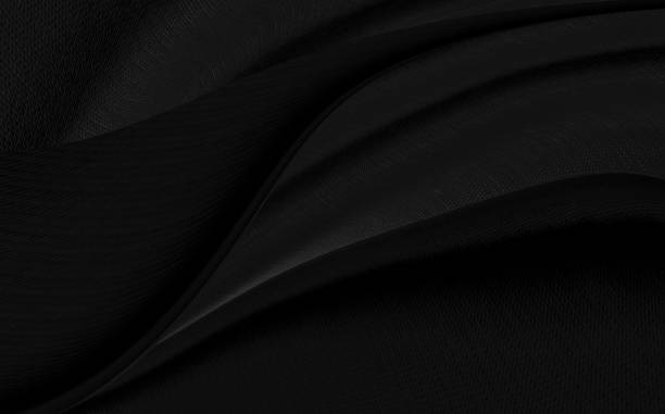 istock Black gray satin dark fabric texture luxurious shiny that is abstract silk cloth background with patterns soft waves blur beautiful. 1256144390