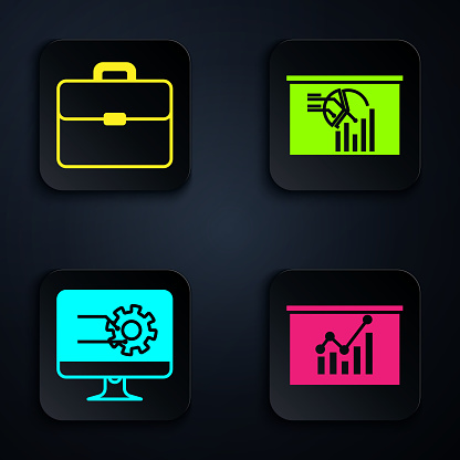 Set Board With Graph Chart Briefcase Computer Monitor With Graph Chart ...