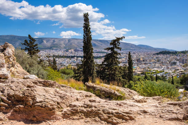 istock Panoramic view of metropolitan Athens, Greece 1256145704