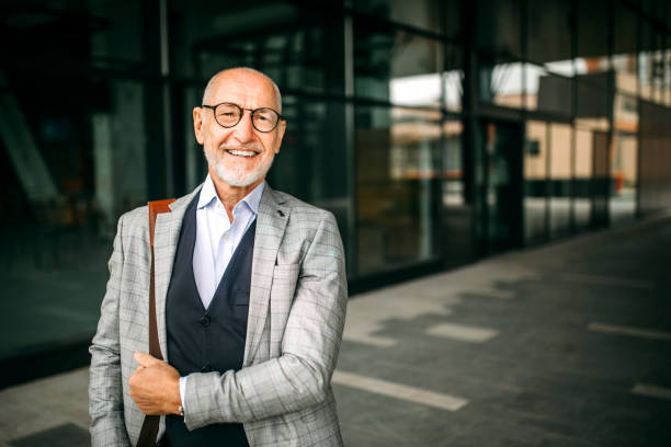 Smiling senior businessman