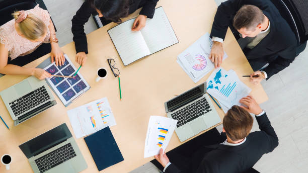 istock Business people group meeting shot from top view 1256151140