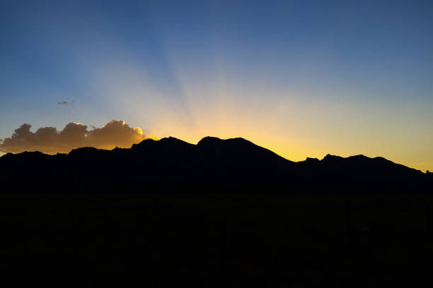 Sunset over the Flatirons near Boulder Colorado and Eldorado Springs, CO. Scenic view point off Colorado 93. Early July Sunset