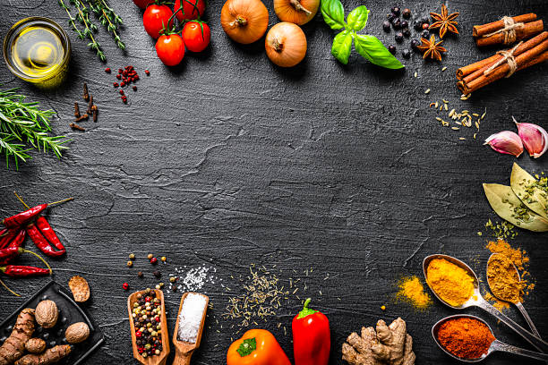 istock Cooking and seasoning ingredients frame. Copy space 1256153434
