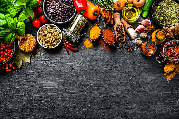 istock Cooking and seasoning ingredients frame. Copy space 1256153445