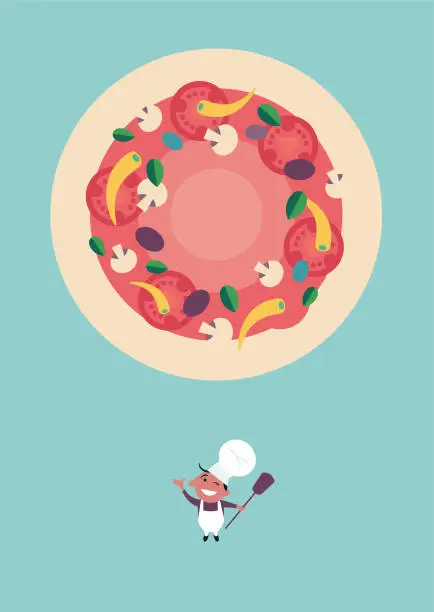 Vector illustration of Pizza Baker