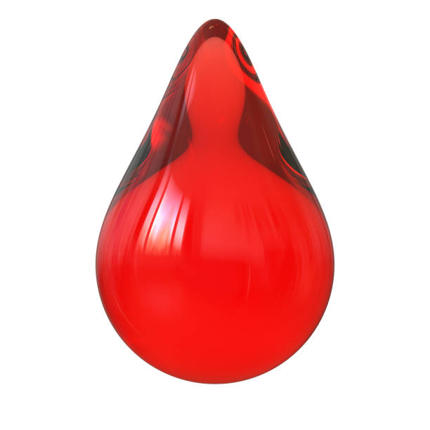 istock Blood drop red liquid translucent abstract ink droplet form 1256154463