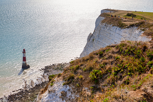 Beachy Head Lighthouse and Cliff, Eastbourne, East Sussex, UK