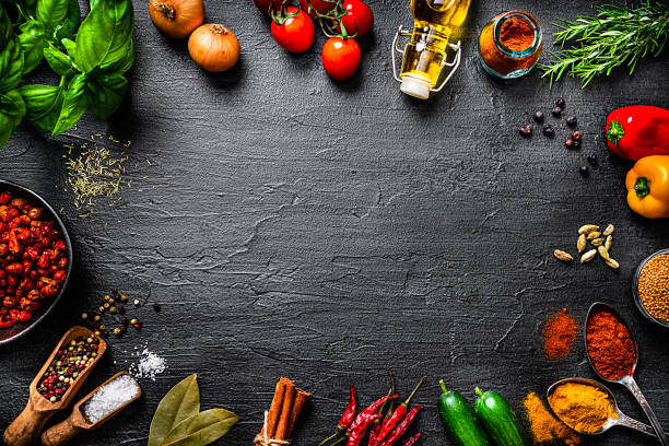 istock Cooking and seasoning ingredients frame. Copy space 1256154773
