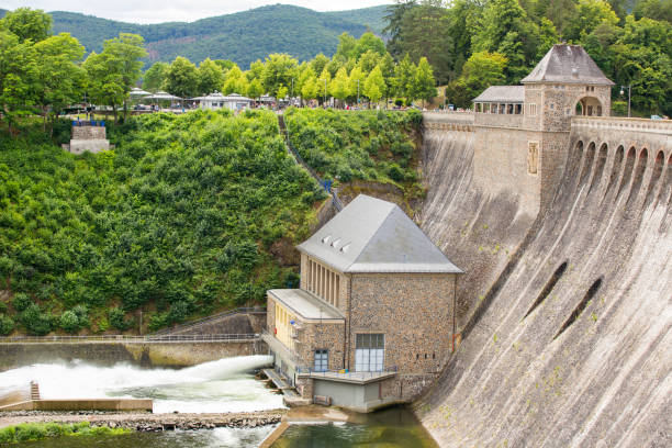 Power generation at the Edersee Dam stock photo