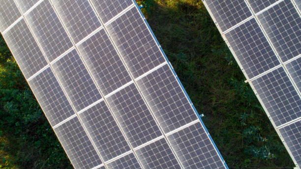 istock Modern large-scale photovoltaic solar panels. 1256157861