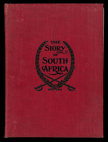 Antique red hardcover book with the title The Story of South Africa.