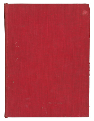 Antique red hardcover book.