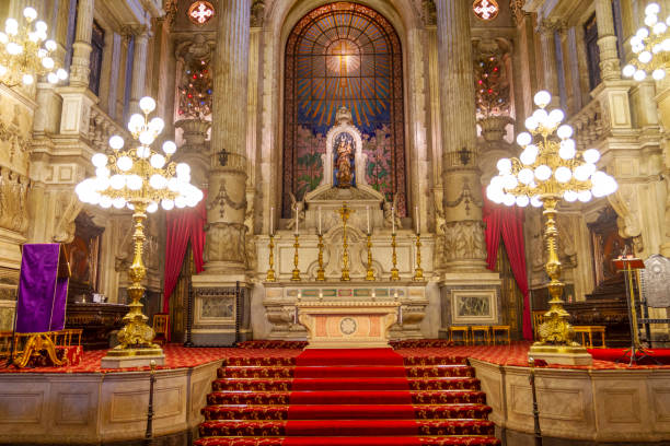 Candelaria church in Rio de Janeiro Located downtown, is the most famous church in the city. candlemas stock pictures, royalty-free photos & images