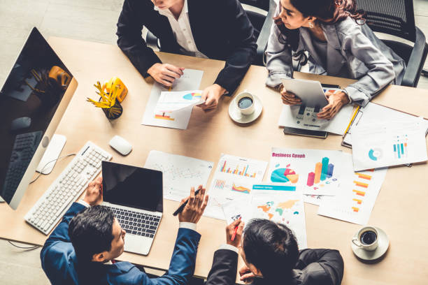 istock Business people group meeting shot from top view 1256168841