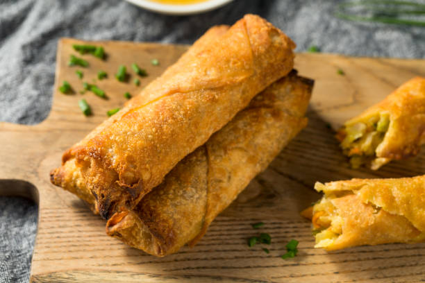 istock Homemade Chinese Vegetable Egg Rolls 1256172844