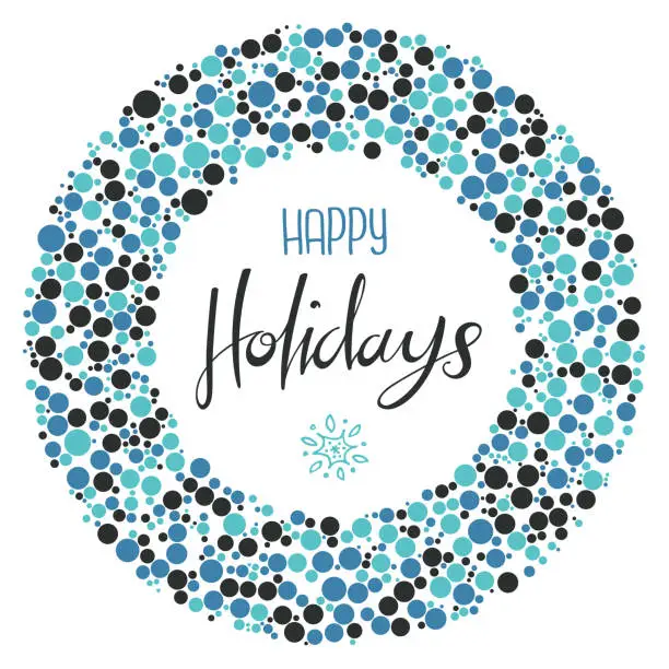 Vector illustration of Simple blue Christmas circle