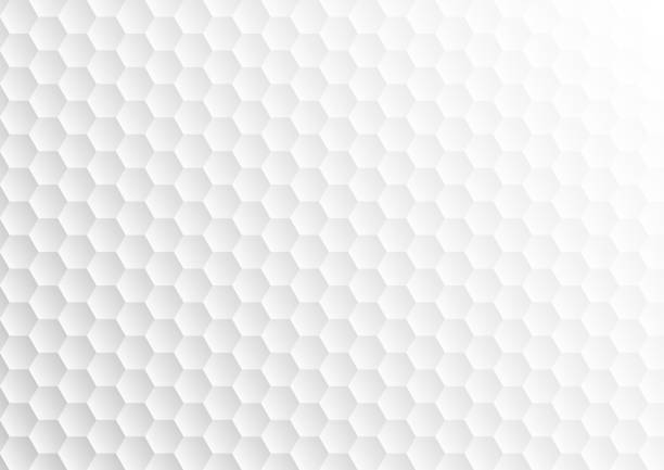 weiße abstrakte sechseck golf textur - dimple stock-grafiken, -clipart, -cartoons und -symbole