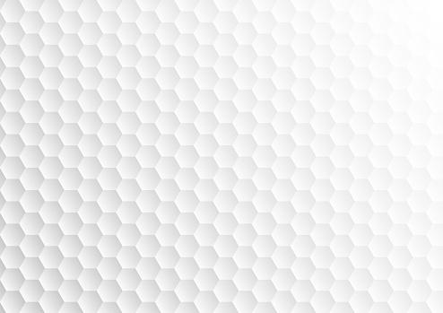 White hexagonal golf ball surface background vector illustration
