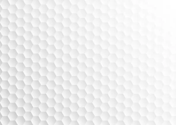 Vector illustration of white abstract hexagon golf texture