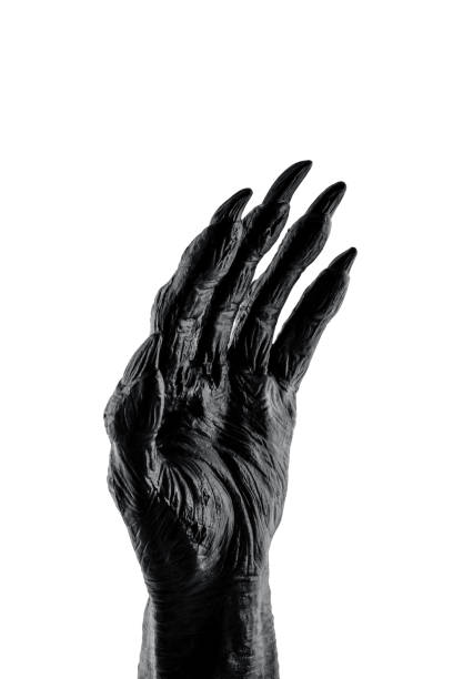istock Creepy monster hand isolated on white background with clipping path 1256175808