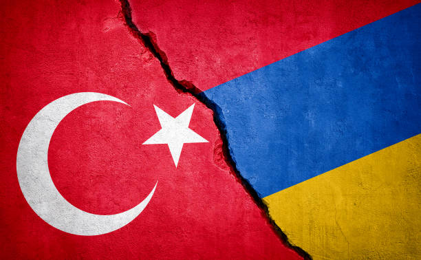 Turkey and Armenia conflict Turkey and Armenia conflict. Country flags on broken wall. Illustration. armenia country stock pictures, royalty-free photos & images