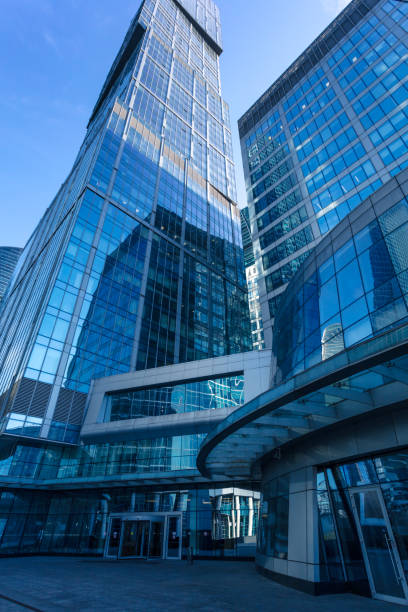 istock Business buildings at financial quarter 1256181296