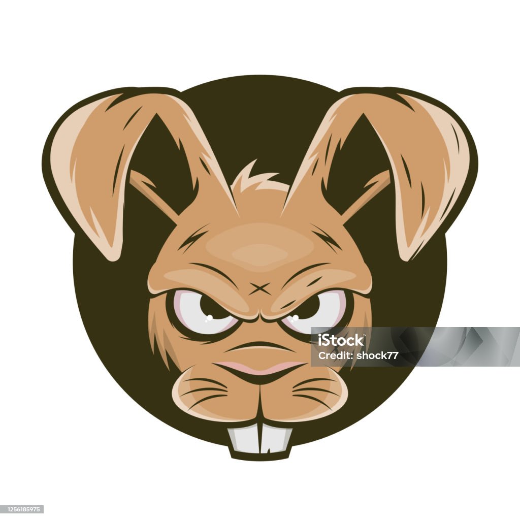 Funny Cartoon Logo Of An Angry Rabbit Stock Illustration - Download Image  Now - Rabbit - Animal, Anger, Baby Rabbit - iStock