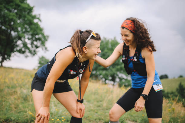 istock Female runner exhausted after a race 1256191445