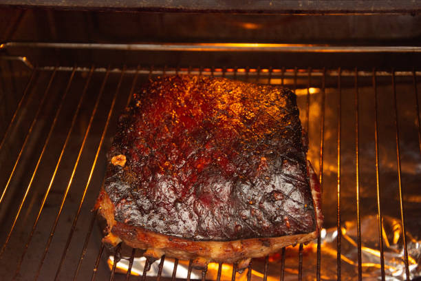 istock Big Piece of Slow Cooked Oven-Barbecued Pulled Pork 1256191838