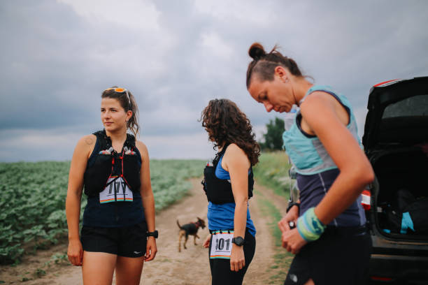 istock Group of female runners preparing for a race 1256192429