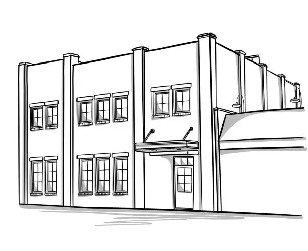 Vector illustration of Old Firehall Building