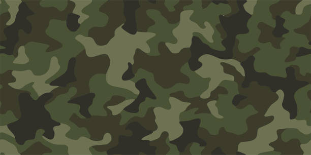 Seamless camouflage texture skin pattern vector for military textile. Usable for Jacket Pants Shirt and Shorts. Full seamless camouflage texture skin pattern vector for military textile. Usable for Jacket Pants Shirt and Shorts. Dirty army camo masking design for hunting fabric print and wallpaper. olive green shirt stock illustrations